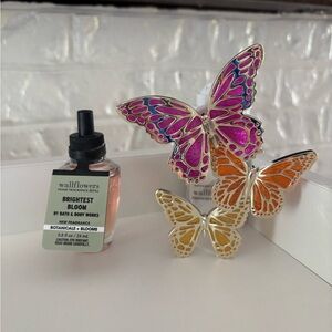 NWT Bath & Body Works Butterfly Fragrance Plug Wall Decor - Pink, Orange, Gold
